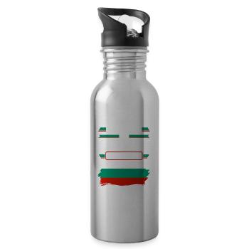 Bulgarie Bulgarie Drapeau bulgare Ma femme est - Gourde avec paille intégrée - argent clair - Droite