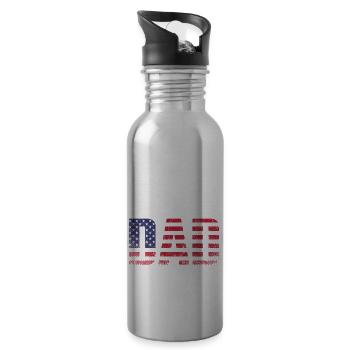 Just A Small Town Dad - Water bottle with straw - silver - Right