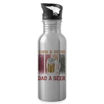 Chut et apportez une bière à papa - Gourde avec paille intégrée - argent clair - Droite