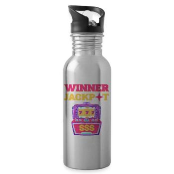 Winner Jackpot Lucky Slot Machine - Water bottle with straw - silver - Right