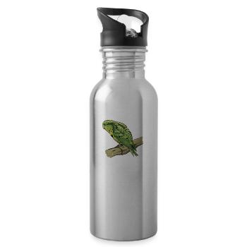 Perruche de Catherine I Perruche Oiseau d’ornementMotif pour - Gourde avec paille intégrée - argent clair - Droite