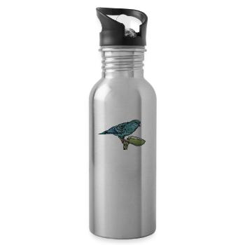 Perruche de Catherine I Perruche Oiseau d’ornementMotif pour - Gourde avec paille intégrée - argent clair - Droite