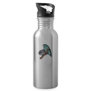 Perruche de Catherine I Perruche Oiseau d’ornementMotif pour - Gourde avec paille intégrée - argent clair - Droite