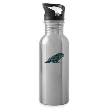Perruche de Catherine I Perruche Oiseau d’ornementMotif pour - Gourde avec paille intégrée - argent clair - Droite