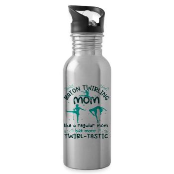 Gymnastik Tanz Baton Wirbeln Turnen - Trinkflasche mit integriertem Trinkhalm - Lightsilver - Rechts