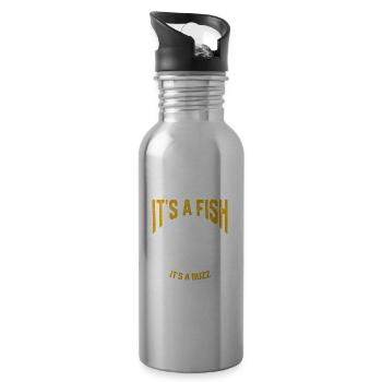 Manchmal ist es ein Fisch Manchmal ist es ein - Trinkflasche mit integriertem Trinkhalm - Lightsilver - Rechts