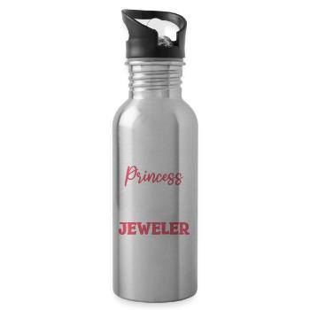 Vergiss Prinzessin, ich will ein Juwelier sein Schmuck - Trinkflasche mit integriertem Trinkhalm - Lightsilver - Rechts