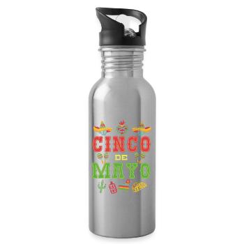 Cinco De Mayo - Gourde avec paille intégrée - argent clair - Droite