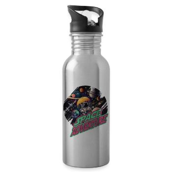 Space Adventure Astronaut für einen Kinder und - Trinkflasche mit integriertem Trinkhalm - Lightsilver - Rechts