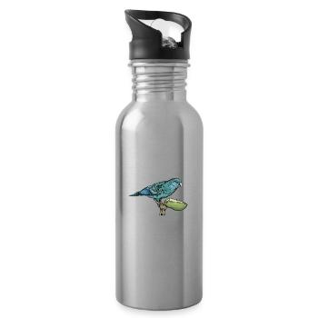 Katharinasittich I Sittich ZiervogelMotiv für - Trinkflasche mit integriertem Trinkhalm - Lightsilver - Rechts