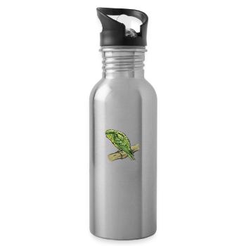 Katharinasittich I Sittich ZiervogelMotiv für - Trinkflasche mit integriertem Trinkhalm - Lightsilver - Rechts