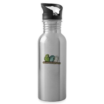 Katharinasittich I Sittich ZiervogelMotiv für - Trinkflasche mit integriertem Trinkhalm - Lightsilver - Rechts