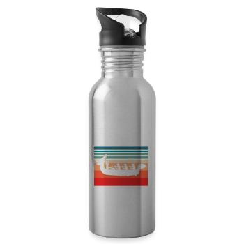 Chinese Boat Race for Dragon Boat Trainers - Water bottle with straw - silver - Right