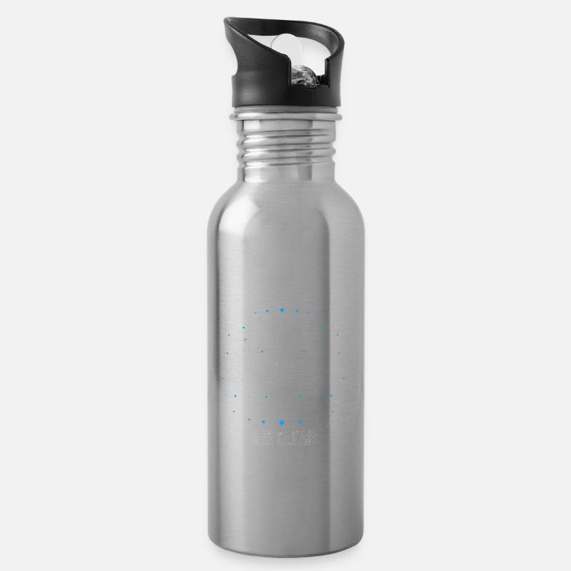Drachenboot und Drachenboot Crew - Trinkflasche mit integriertem Trinkhalm - Lightsilver