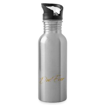 best deaf dad ever Design for a deaf father - Water bottle with straw - silver - Right