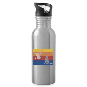 Bagpipes for bagpipe instructors and bagpipers - Water bottle with straw - silver - Right