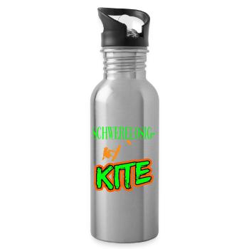 Schwerelosigkeit Kitesurfen Kiten für Kiter - Trinkflasche mit integriertem Trinkhalm - Lightsilver - Rechts