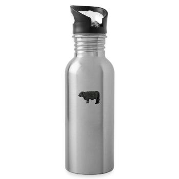Galloway Rind I Schottland Rinderzucht für - Trinkflasche mit integriertem Trinkhalm - Lightsilver - Rechts