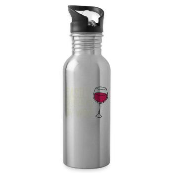 Distracted by wine drinkers - Water bottle with straw - silver - Right