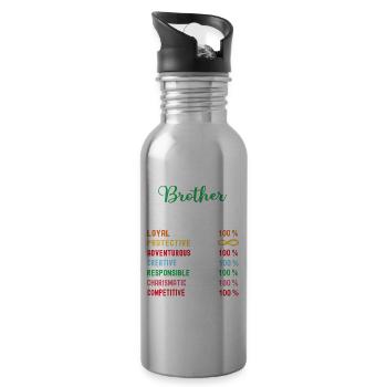 Brother Nutritional Facts National Brother's Day - Water bottle with straw - silver - Right