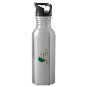 Bagpipes for bagpipe instructors and bagpipers - Water bottle with straw - silver - Right