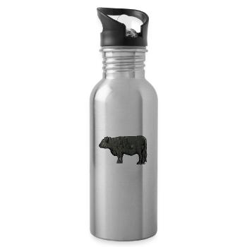 Galloway Rind I Schottland Rinderzucht für - Trinkflasche mit integriertem Trinkhalm - Lightsilver - Rechts
