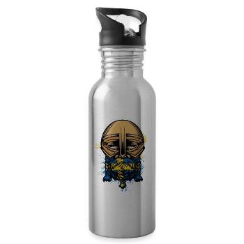 Schwedisch Wikinger Geschenk Männer Schweden - Trinkflasche mit integriertem Trinkhalm - Lightsilver - Rechts