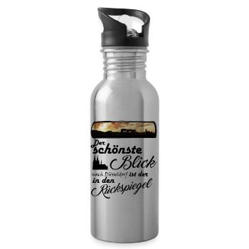 Der schönste Blick nach Köln - Trinkflasche mit integriertem Trinkhalm - Lightsilver - Rechts