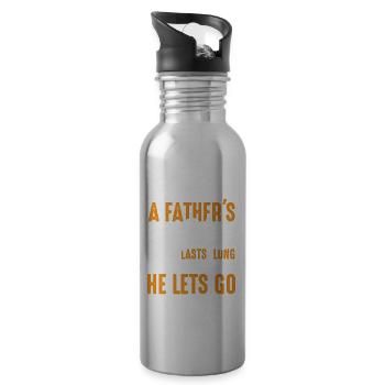 Vaters Umarmung Hält Lange Nach Dem Vatertag An - Trinkflasche mit integriertem Trinkhalm - Lightsilver - Rechts