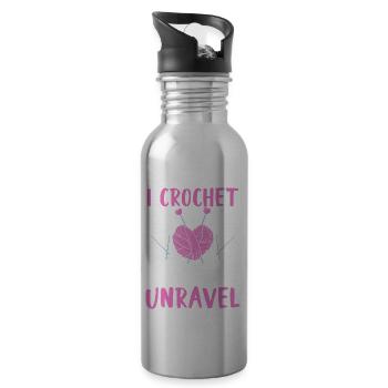 I Crochet So I Dont Unravel - Trinkflasche mit integriertem Trinkhalm - Lightsilver - Rechts