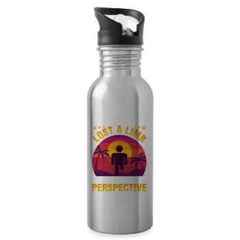 Amputierter Hat Eine Gliedmaße Verloren - Trinkflasche mit integriertem Trinkhalm - Lightsilver - Rechts