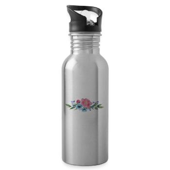 Je Suis Une Fleuriste Qui Déchire Floral - Gourde avec paille intégrée - argent clair - Droite