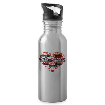 Motivierendes Medizinische Assistentin Geschenk - Trinkflasche mit integriertem Trinkhalm - Lightsilver - Rechts