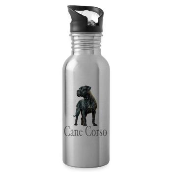 Cane Corso für einen Cane Corso Besitzer - Trinkflasche mit integriertem Trinkhalm - Lightsilver - Rechts