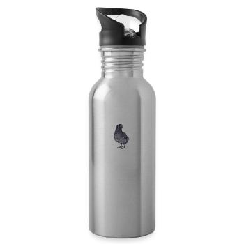 Araucana Hühner I Hühnerrasse Huhn Motiv für - Trinkflasche mit integriertem Trinkhalm - Lightsilver - Rechts