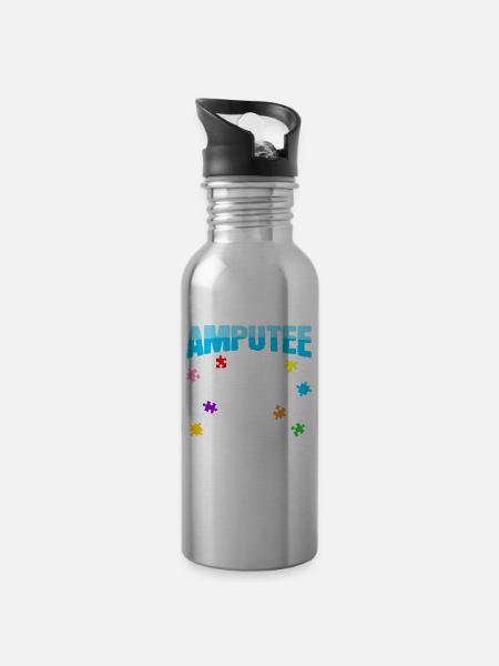 Amputierter Gehender Sprechender - Trinkflasche mit integriertem Trinkhalm - 