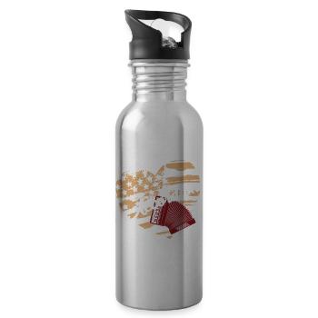 Accordion Accordion Flag - Water bottle with straw - silver - Right