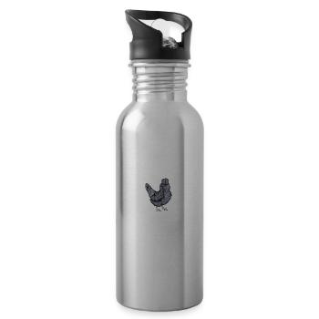 Araucana Hühner I Hühnerrasse Huhn Motiv für - Trinkflasche mit integriertem Trinkhalm - Lightsilver - Rechts