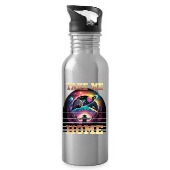 Astronaut Take Me Home für einen Kinder und - Trinkflasche mit integriertem Trinkhalm - Lightsilver - Rechts