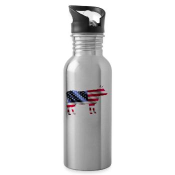 Brisketarian Because Brisket Grilling BBQ Smoker - Water bottle with straw - silver - Right