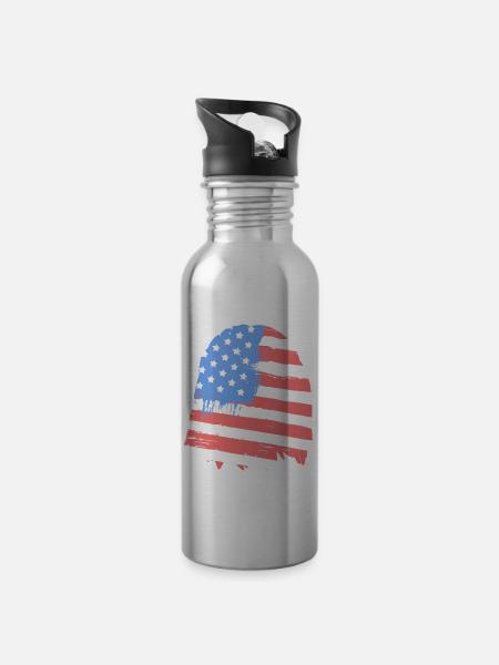 Lhasa Apso Lhasa Apso Flag - Water bottle with straw - silver