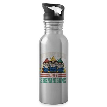 Heavy Machinery Operator St. Patrick's Day - Water bottle with straw - silver - Right