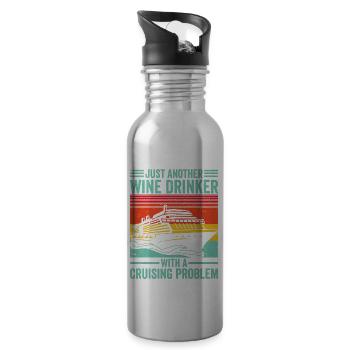 Drôle de croisière rétro - Gourde avec paille intégrée - argent clair - Droite