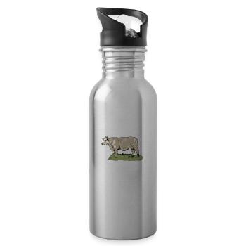 Charolais Rind I Frankreich Rinderzucht für - Trinkflasche mit integriertem Trinkhalm - Lightsilver - Rechts