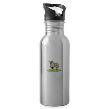 Charolais Rind I Frankreich Rinderzucht für - Trinkflasche mit integriertem Trinkhalm - Lightsilver - Rechts