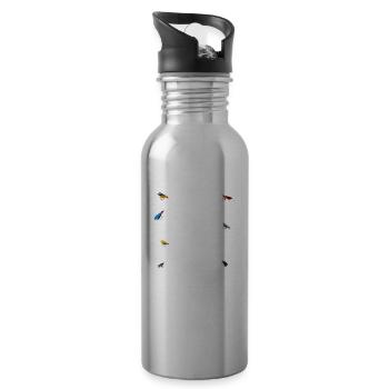 I Can't Be Trusted Around Fly Fishing Gear - Trinkflasche mit integriertem Trinkhalm - Lightsilver - Rechts