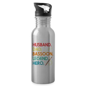 Basson pour basson anches et bassoniste - Gourde avec paille intégrée - argent clair - Droite