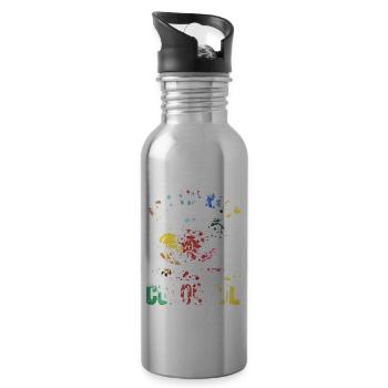 Tolles Kunsttherapie Spruch - Trinkflasche mit integriertem Trinkhalm - Lightsilver - Rechts