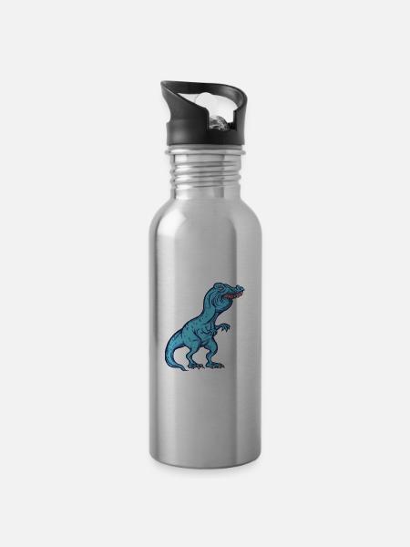 Steffi Namen Shirt lustiges Trex Meme Überbiss - Trinkflasche mit integriertem Trinkhalm - Lightsilver