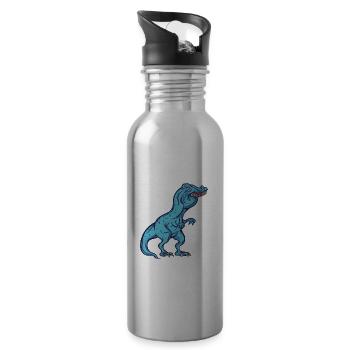 Katie oder Kathie T-Rex Überbiss Dinosaurier Meme - Trinkflasche mit integriertem Trinkhalm - Lightsilver - Rechts